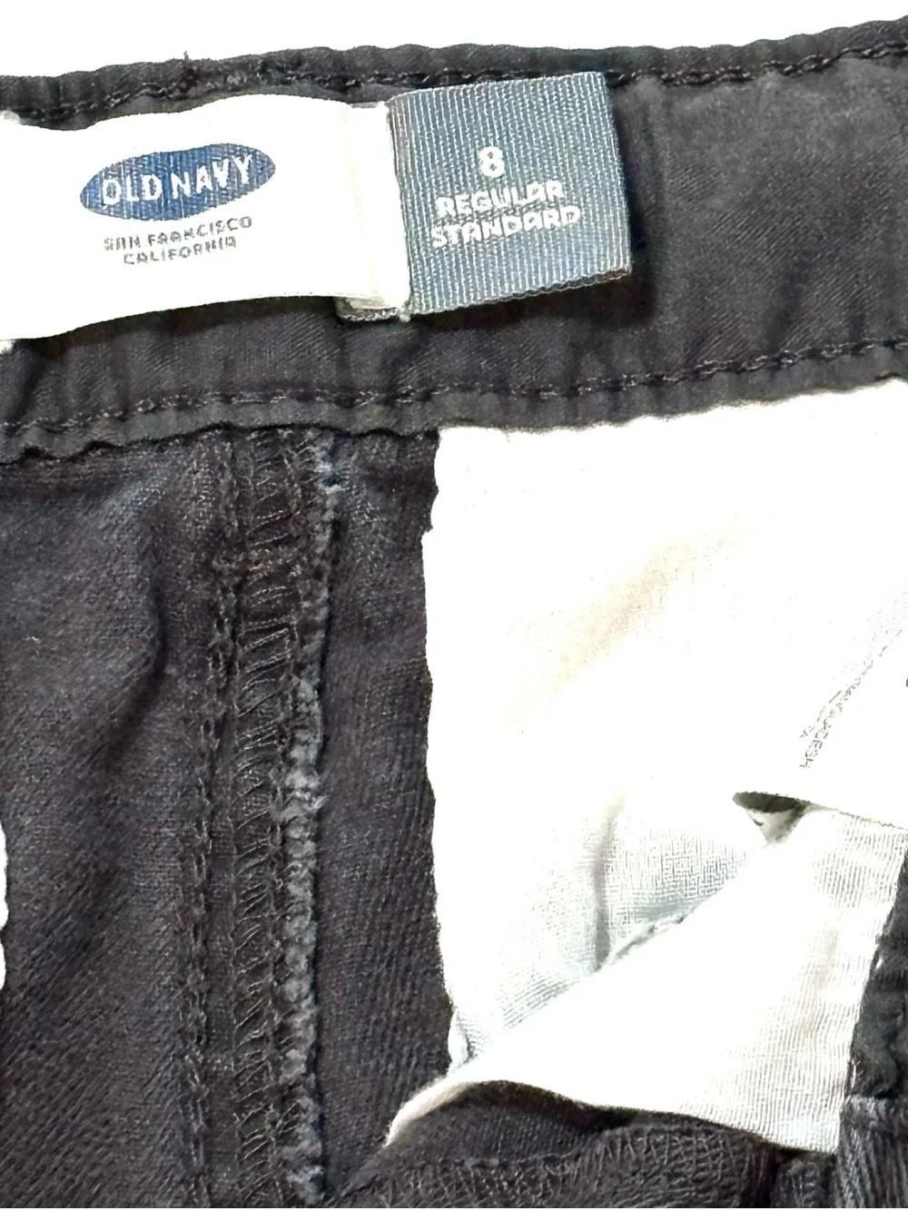 Charcoal Boy’s Cargo Pants with Button Flap Pockets Old Navy Size 8